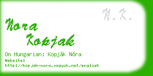 nora kopjak business card
